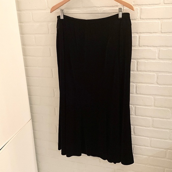 Vintage Y2K Maxi Skirt Velvet Black Dark Romantic Whimsy Goth Witchy Fairy Sz 14 - Picture 1 of 5